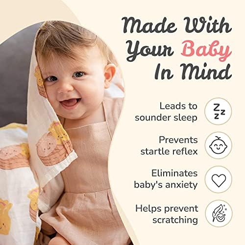 The Wee Bean Organic Cotton Bamboo Rayon Swaddle Muslin Blanket