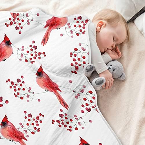 Ollabaky 30x40 Cute Red Birds Baby Blanket