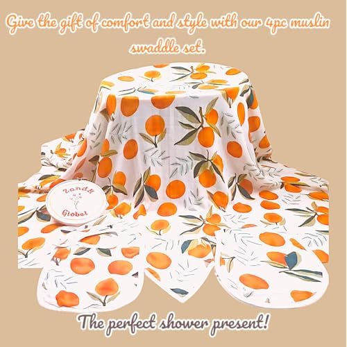 ZandH Global 4pc Clementine Muslin Swaddle Set