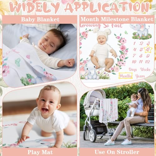 Auidy_6TXD Baby Milestone Blanket with Signs