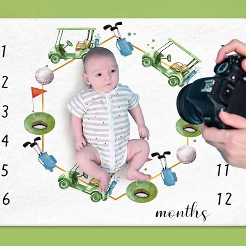 Mindsoft Golf Print Monthly Milestone Blanket