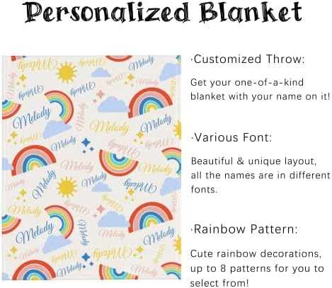 Custom Name Blanket 30x40 Inches Soft Flannel Baby Blanket with Name