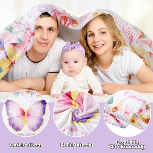 Butterfly Baby Milestone Blanket Set for Baby Girls