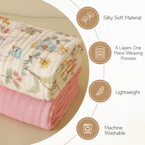HardNok Muslin Baby Blanket 2-Pack - Ultra-Plush Swaddle Nursery Blanket