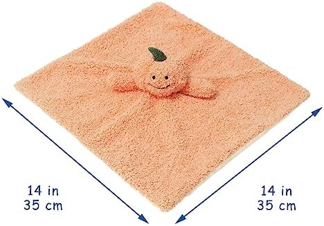 Doindute Baby Orange Pumpkin Security Blanket Plush Lovey for Newborns