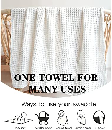 Konssy Waffle Baby Blanket - Soft Cozy Weightless Swaddle for Newborns