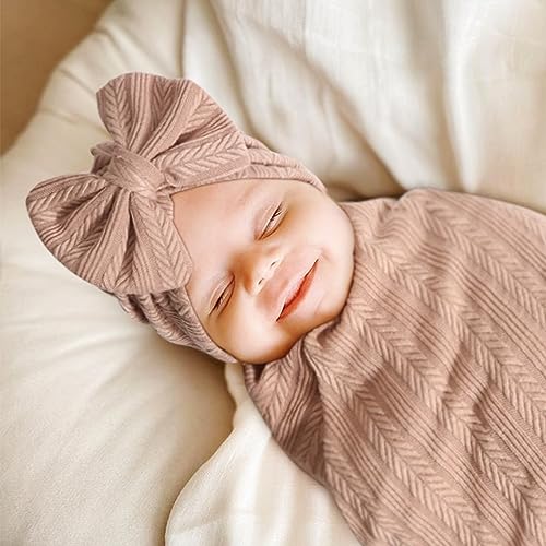 DRESHOW BQUBO Baby Blanket with Bow Hat and Headband