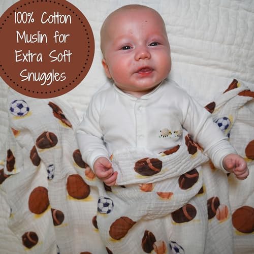 LollyBanks Sports Print Swaddle Blanket Set