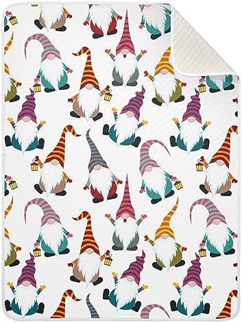 KICPOAY Soft Cotton Swaddle Blanket for Baby Gnomes 30x40 Inch