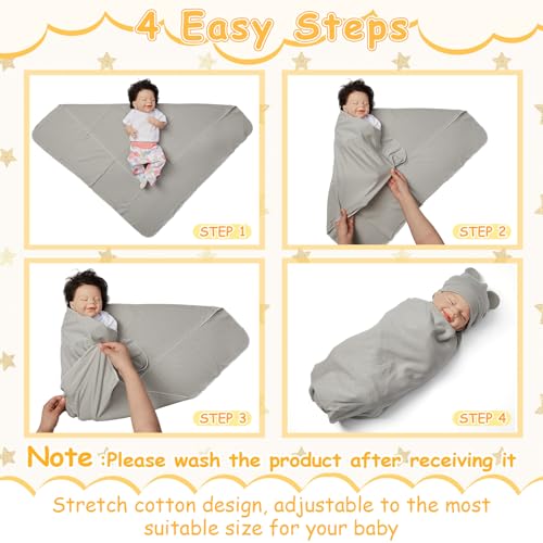 Ramede 6 Pack Cotton Baby Swaddles with Hats