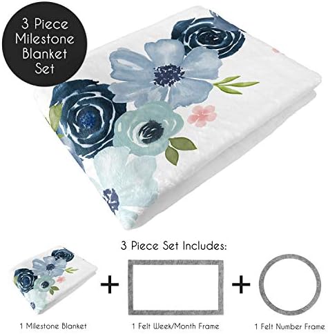 Sweet Jojo Designs Floral Growth Mat Blanket with Frames
