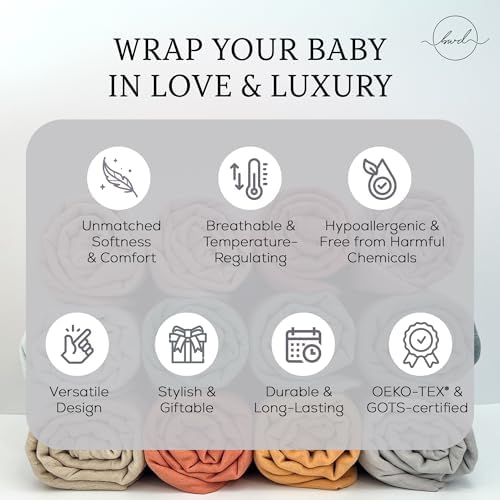 Premium Swaddle Blanket - Bamboo Viscose Organic Cotton 47 Inches Dusty Rose