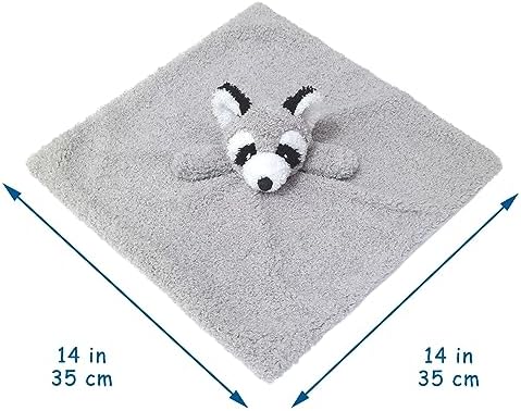 Doindute Baby Gray Raccoon Security Blanket 14 Inches
