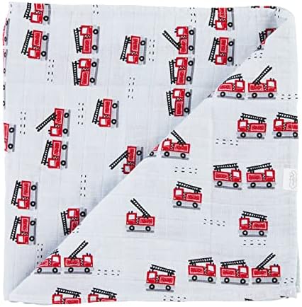 Mud Pie Fire Truck Swaddle Blanket 47x47