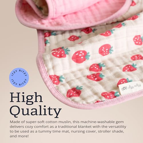 Itzy Ritzy Baby Blanket - Soft Cotton Muslin 30x40