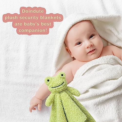 Doindute Baby Green Frog Security Blanket 14 Inches Plush Stuffed Animal