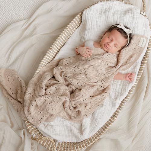 Luxury Cotton Heart Swaddle Blanket for Newborns
