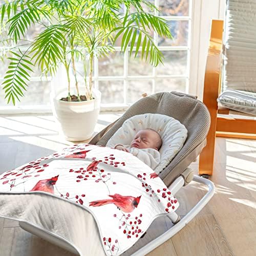 Ollabaky 30x40 Cute Red Birds Baby Blanket