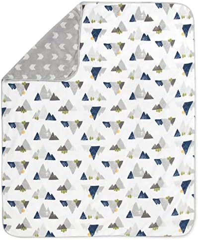 Sherpa Fleece Baby Blanket Mountains Arrows Reversible Design