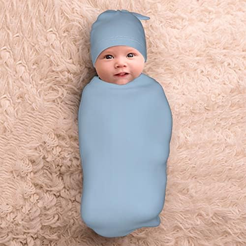 Custom Baby Swaddle and Hat Set with Name