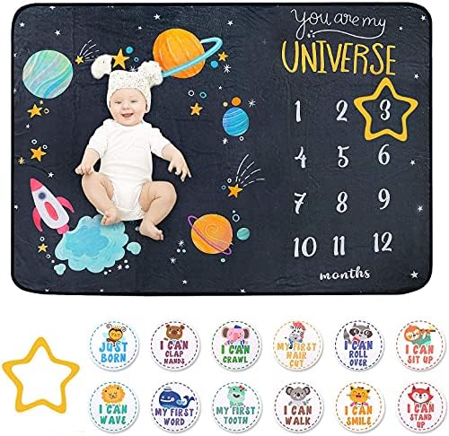 ComboJoy Baby Milestone Blanket with Stickers