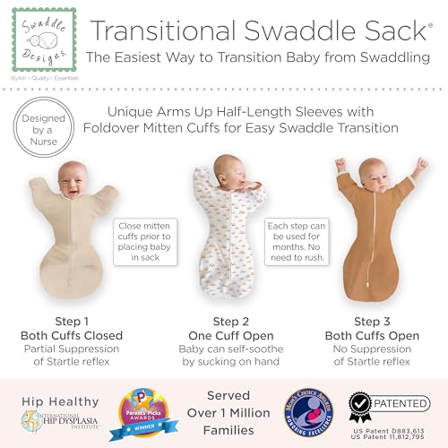 SwaddleDesigns Transitional Swaddle Sack for Newborns