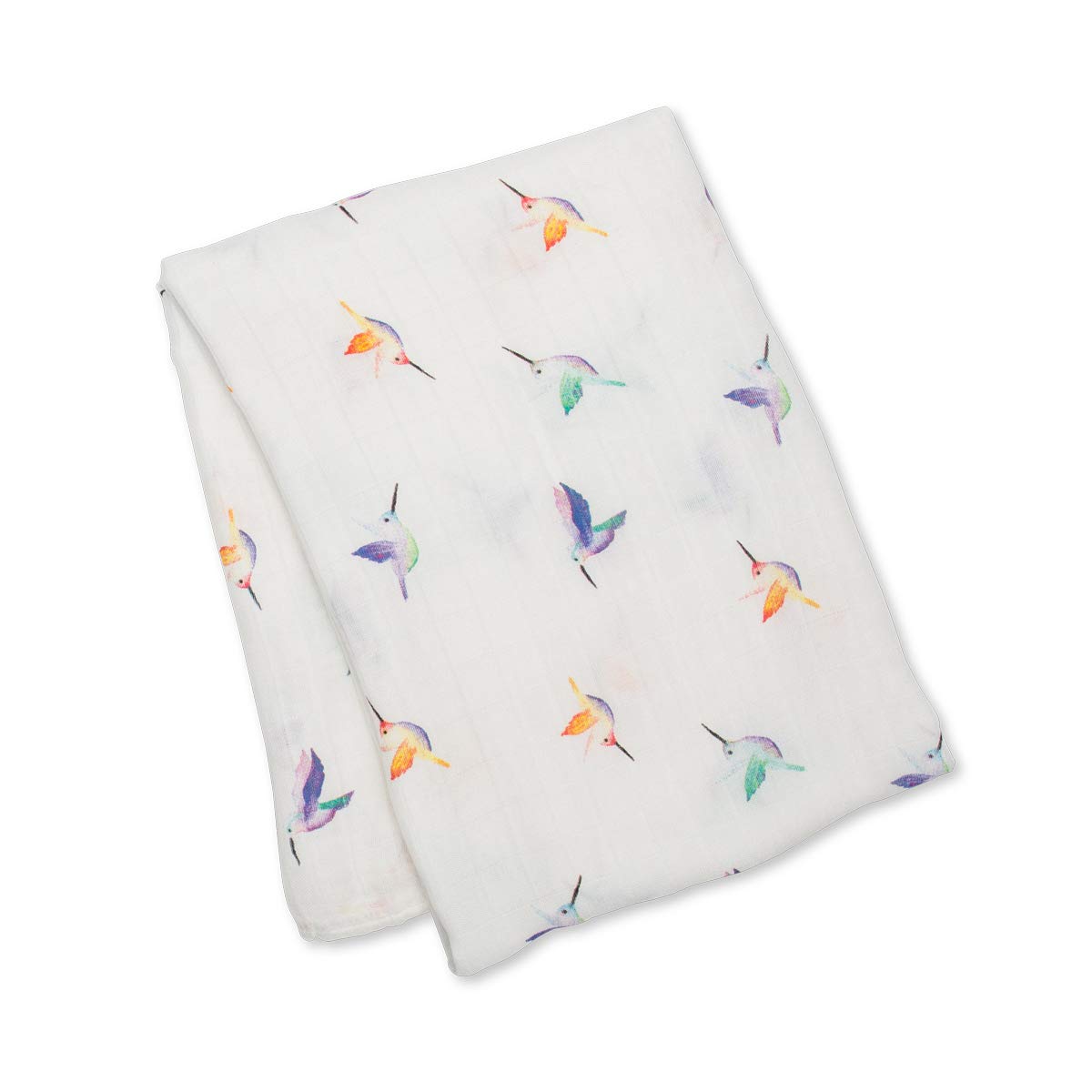 Lulujo Baby Swaddle Blanket Hummingbird 47x47