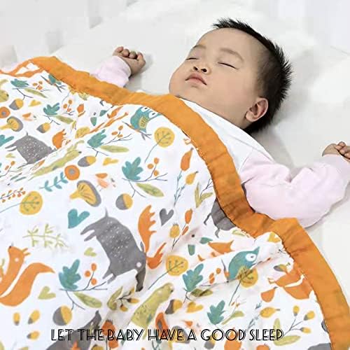Forest Animals Toddler Blanket - 6 Layers Breathable Muslin Cotton Baby Quilt