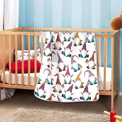 KICPOAY Soft Cotton Swaddle Blanket for Baby Gnomes 30x40 Inch