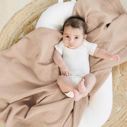 Konssy 3 Pack Muslin Swaddle Blankets for Newborn 1