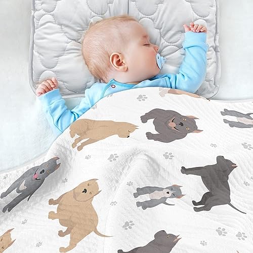 American Bully Cotton Swaddle Blanket for Babies - 30x40 Inches