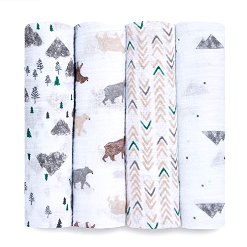 aden anais Swaddle Blankets 4 Pack Soft Cotton Muslin