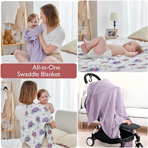 Momcozy Soft Muslin Swaddle Blankets 2 Pack