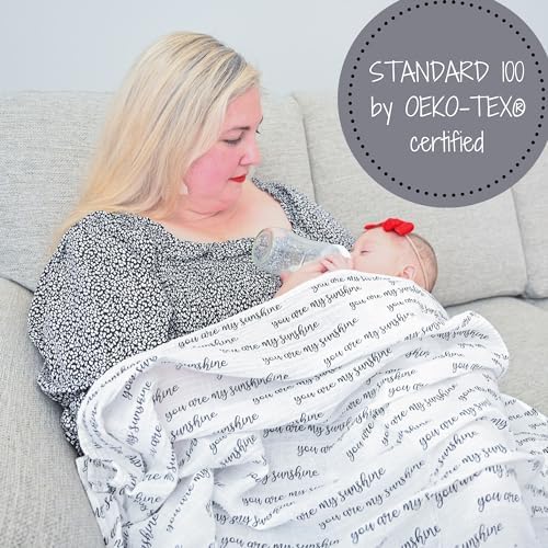 LollyBanks Baby Swaddle Blanket - You are My Sunshine Print