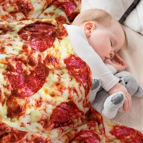 Outivity Pizza Blanket Funny Food Blanket for Baby Showers and Birthdays