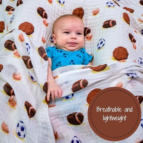 LollyBanks Sports Print Swaddle Blanket Set