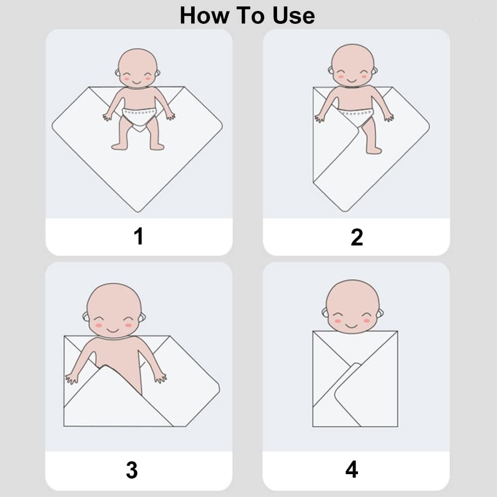Exemaba Baby Swaddle Blanket with Hat Set for 0-3 Months