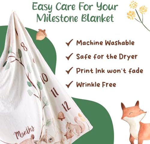 KooKooBaby Monthly Milestone Blanket 47x47