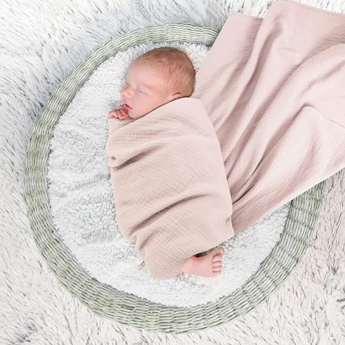 Susurration Muslin Swaddle Blanket 2Pack 40x40in Pink Purple