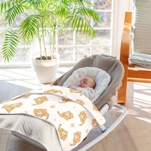 Cute Orange Cats Swaddle Blanket for Newborn Baby