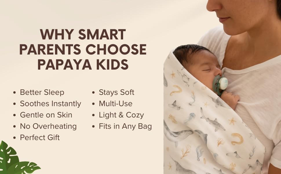 Papaya Kids Muslin Swaddle Blankets - 2 Pack Clouds Pink