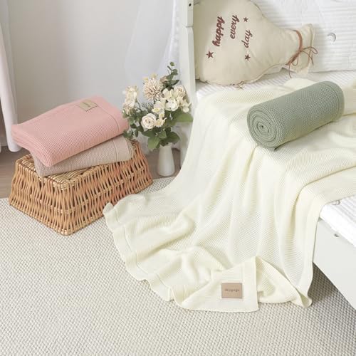 Wugugu Baby Blanket 30x40 Inch Soft Cotton Knit