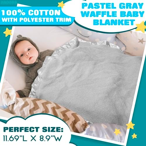 NADOBA Thermal Waffle Baby Blanket 36 x 50 with Satin Trim