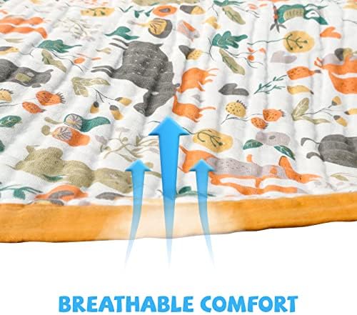 Forest Animals Toddler Blanket - 6 Layers Breathable Muslin Cotton Baby Quilt