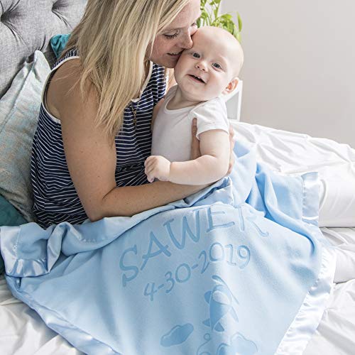 Custom Catch Personalized Baby Blanket - Blue or Pink 1