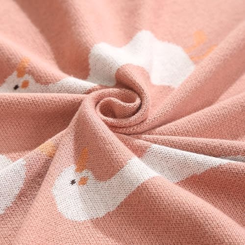 Loyfoky Baby Blanket 100 Cotton Swaddle 40x30in Pink