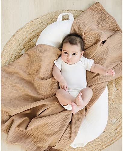 Konssy 3 Pack Muslin Swaddle Blankets 47x47