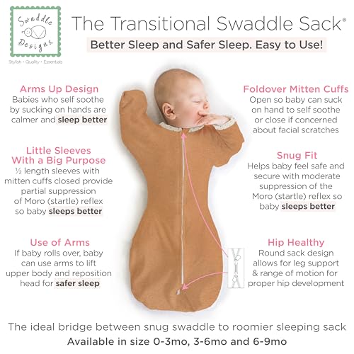 SwaddleDesigns Transitional Swaddle Sack for Newborn
