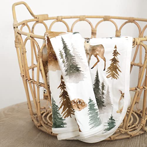 GRSSDER Swaddle Blankets 2 Pack Baby Boys Deer Forest