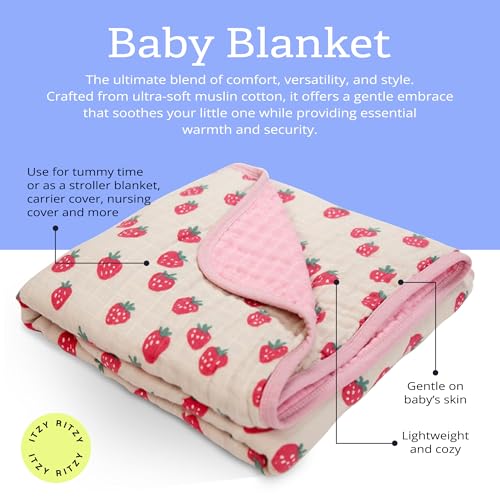 Itzy Ritzy Baby Blanket - Soft Cotton Muslin 30x40